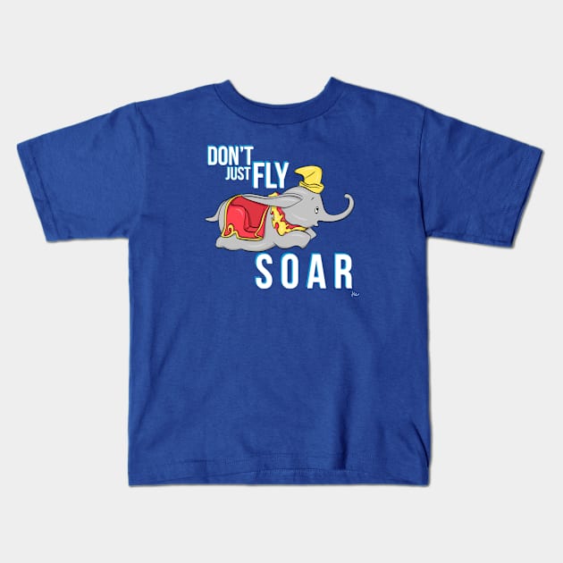 Flying Elephant Ride Kids T-Shirt by SE Art and Design